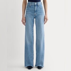 Everlane Women's The Way High Sailor Jean Long Wide Leg Two Tone NWT